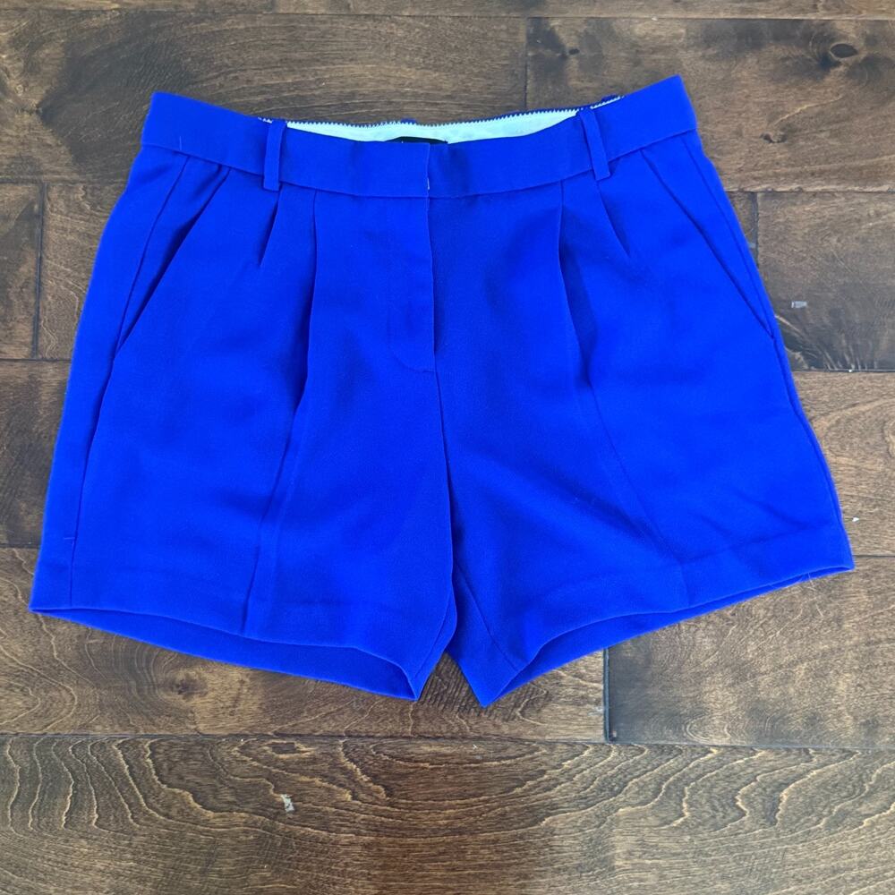 J.Crew Women’s Pleated Shorts Blue High Waist Tailored Cobalt Size 2 Style A2658